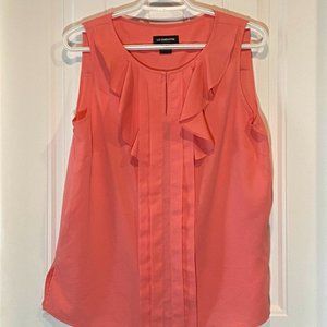 Peach Ruffled Sleeveless Blouse